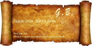 Gyurina Bettina névjegykártya
